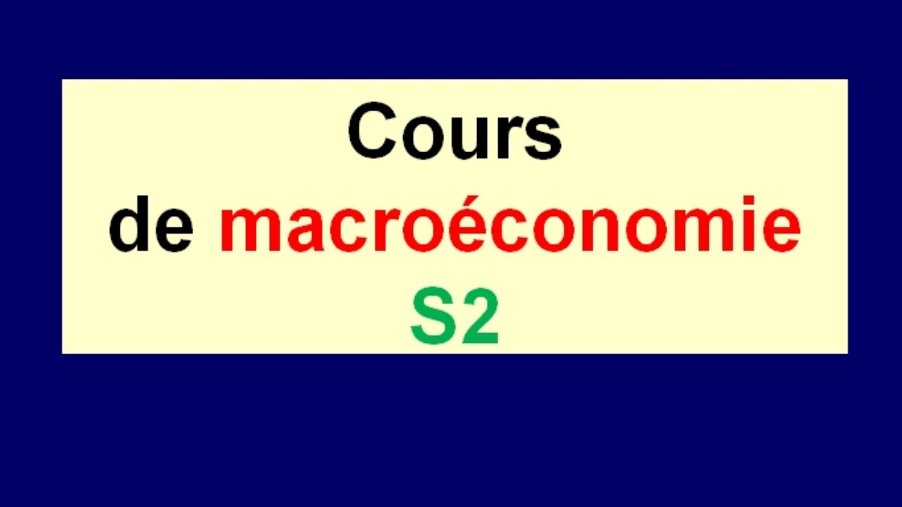 Cours Macroéconomie L1 Eco Gestion