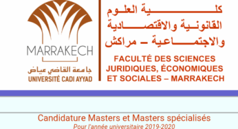 master et master spécialisé FSJES Marrakech 2019-2020