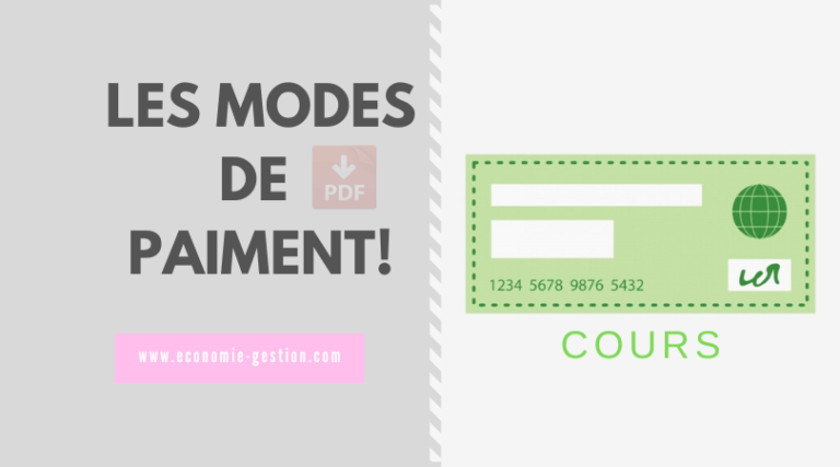 Les Différents Modes De Paiement Cours Pdf • Economie Et Gestion